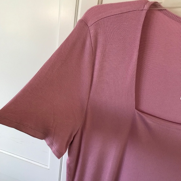 INC INTERNATIONAL CONCEPTS Ribbed Short Sleeve Square Neck Top Plus Size 2X NWT - Picture 3 of 16